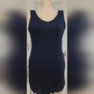 Maurices Navy Lined Crochet Dress